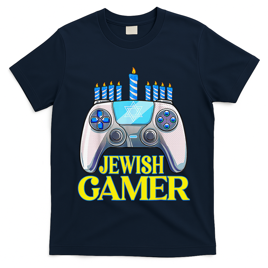 Hanukkah Jewish Gamer Video Game Christmas Xmas Boys T-Shirt