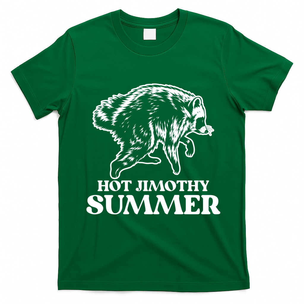 Hot Jimothy Summer Funny Raccoon Meme T-Shirt - Irish Green