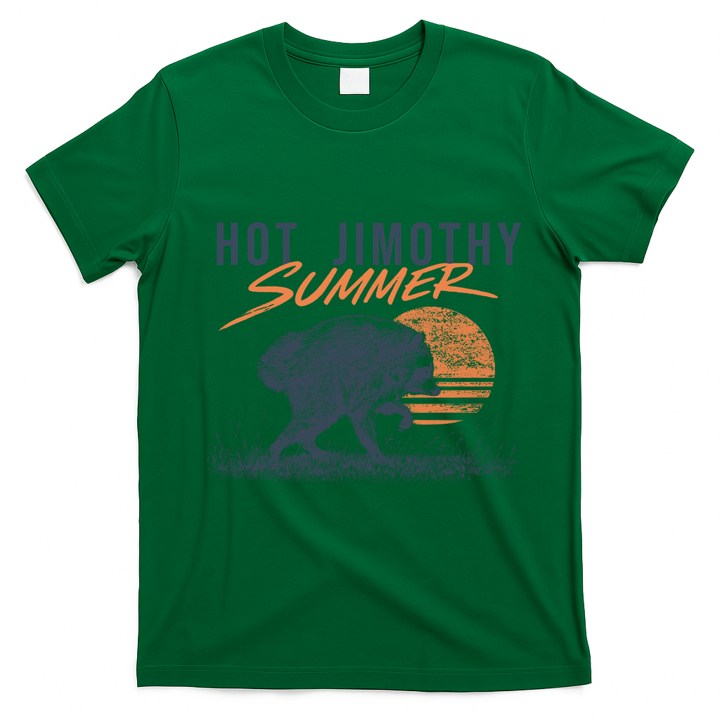 Hot Jimothy Summer Funny Viral Raccoon Meme T-Shirt - Irish Green