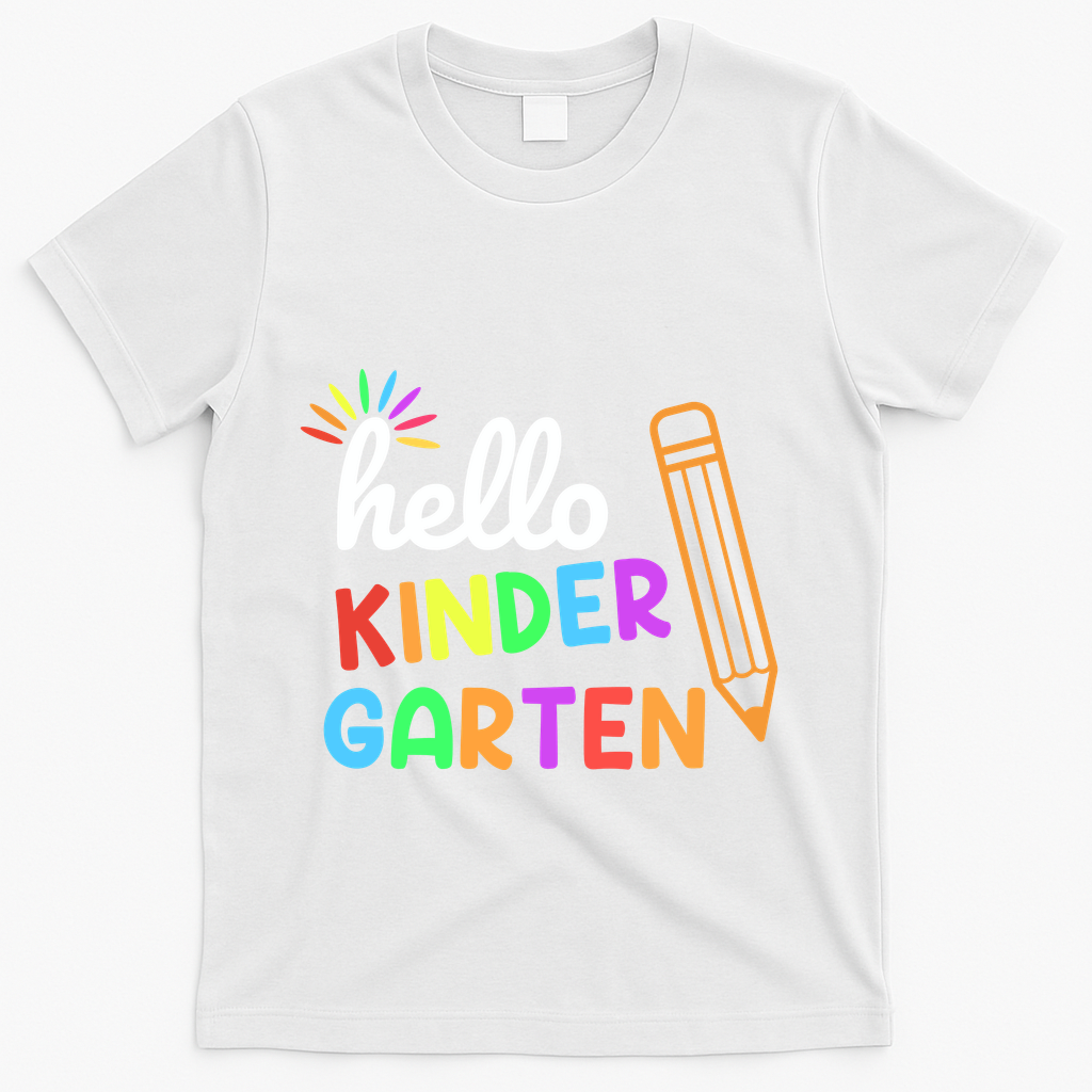 Hello Kindergarten Team Kinder Back To School Teacher T-Shirt - White