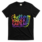 Hello Kindergarten Teacher Tie Dye Welcome Back To School T-Shirt - Black