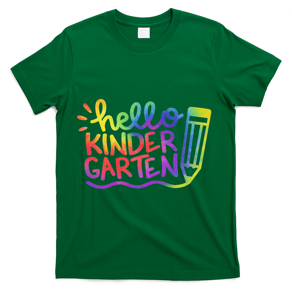 Hello Kindergarten Teacher Tie Dye Welcome Back To School T-Shirt - Green