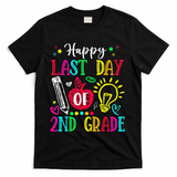 Happy Last Day Of 2nd Grade Graduation Teacher Student T-Shirt - Black