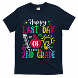 Happy Last Day Of 2nd Grade Graduation Teacher Student T-Shirt - Navy