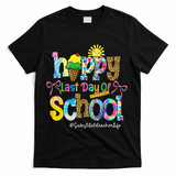 Happy Last Day Of School Substitute Teacher Life Leopard T-Shirt - Black