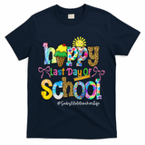 Happy Last Day Of School Substitute Teacher Life Leopard T-Shirt - Navy
