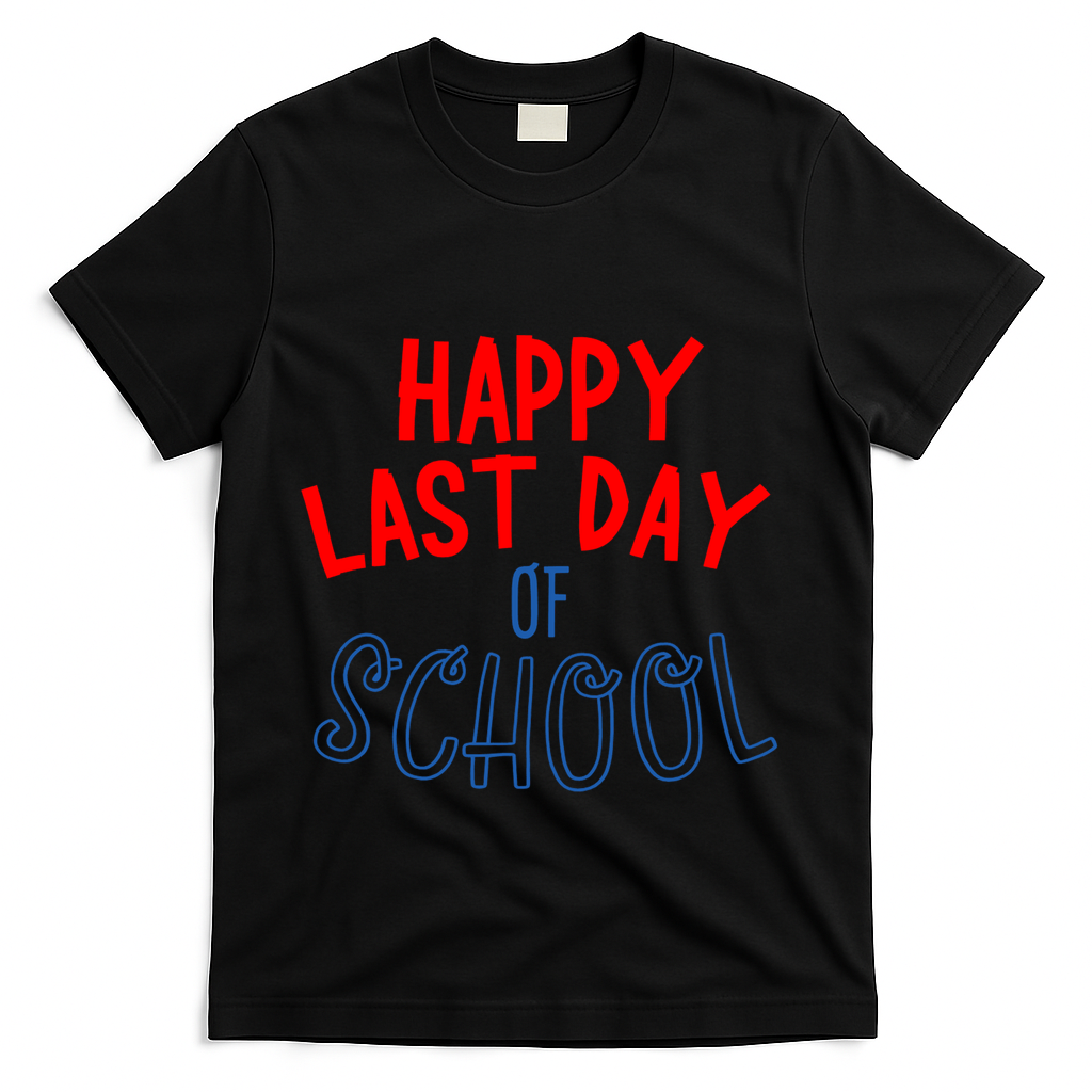 Happy Last Day Of School Summer Vacation T-Shirt - Black