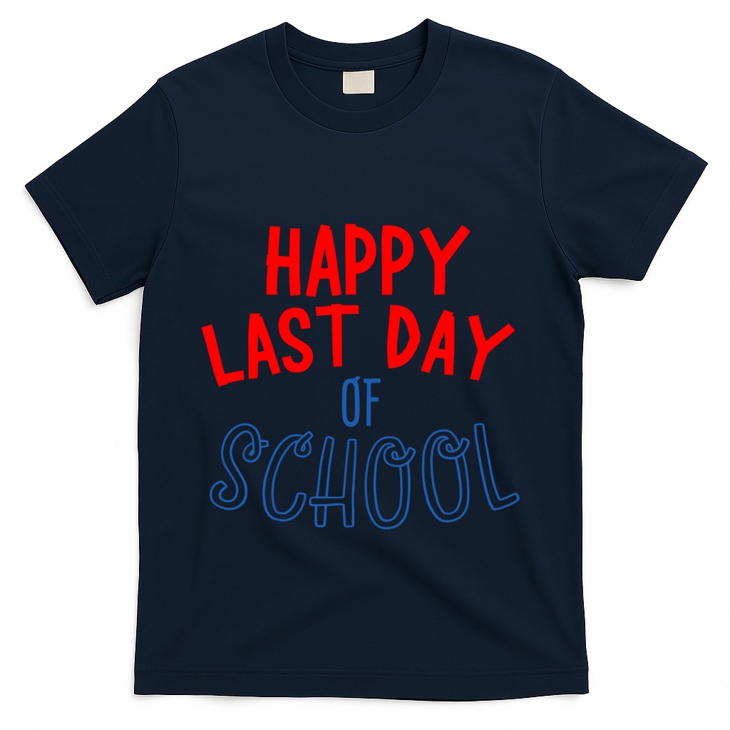 Happy Last Day Of School Summer Vacation T-Shirt - Navy
