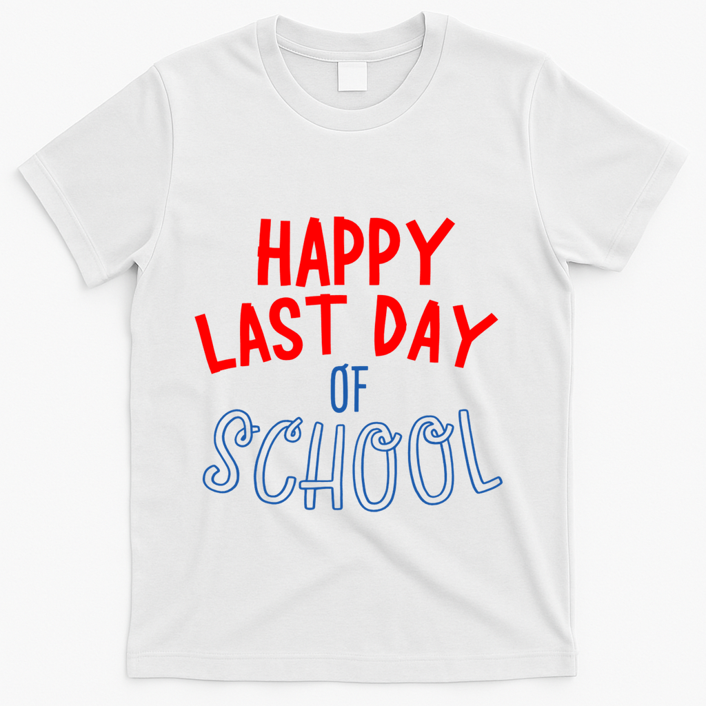 Happy Last Day Of School Summer Vacation T-Shirt - White