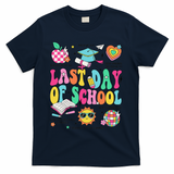 Happy Last Day Of School Teacher Girl Grad Hello Summer T-Shirt - Navy