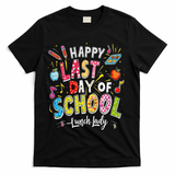 Happy Last Day Of School Lunch Lady Summer Design Gift T-Shirt - Black