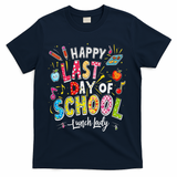 Happy Last Day Of School Lunch Lady Summer Design Gift T-Shirt - Navy