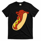 Hotdog Lover Hotdog Dachshund Hot Dog T-Shirt - Black