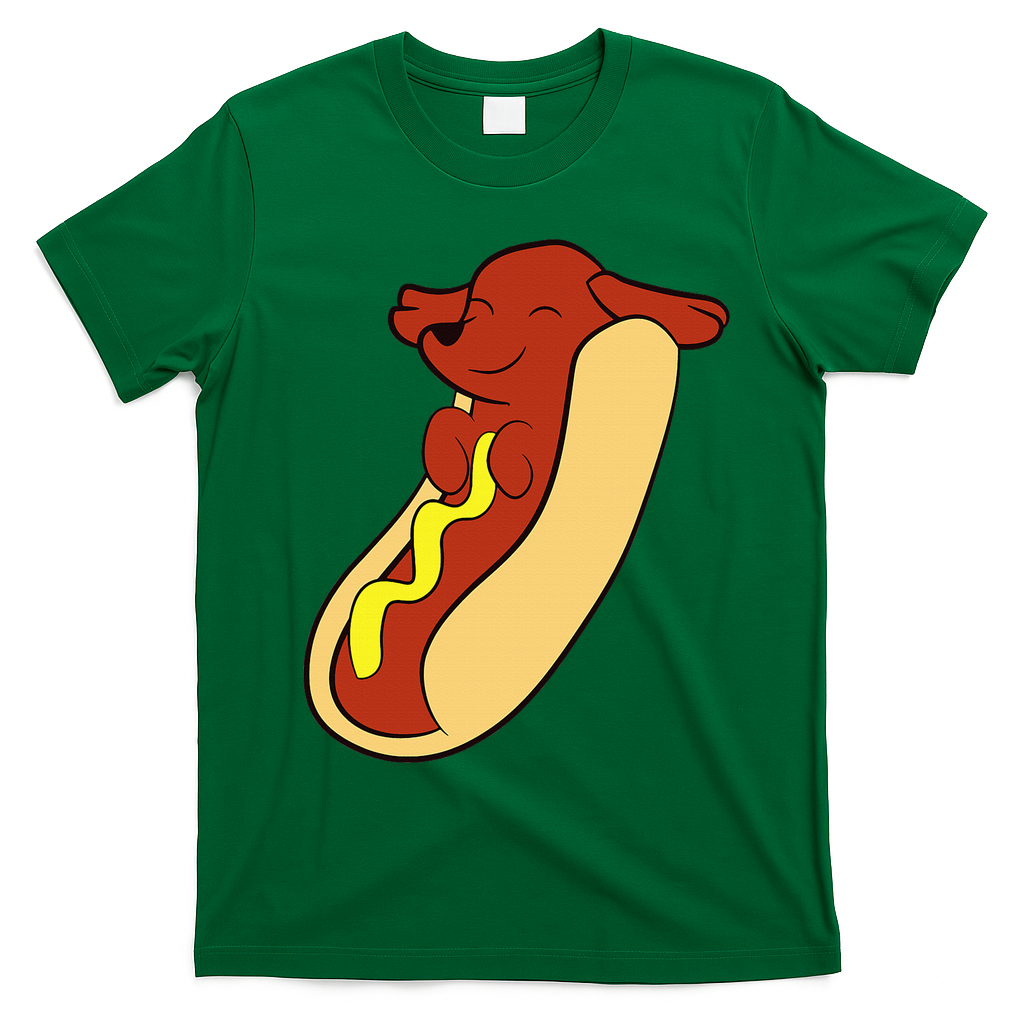 Hotdog Lover Hotdog Dachshund Hot Dog T-Shirt - Irish Green