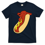 Hotdog Lover Hotdog Dachshund Hot Dog T-Shirt - Navy Blue