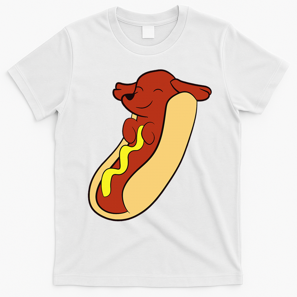 Hotdog Lover Hotdog Dachshund Hot Dog T-Shirt - White
