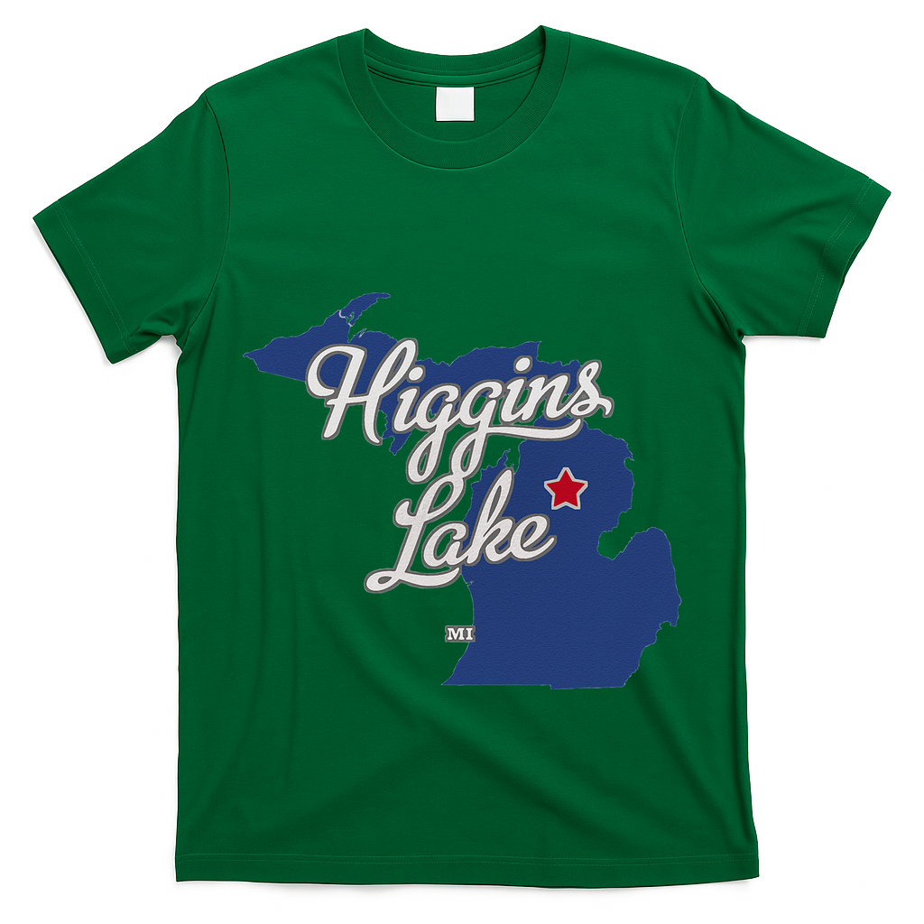 Higgins Lake Michigan MI Map T-Shirt