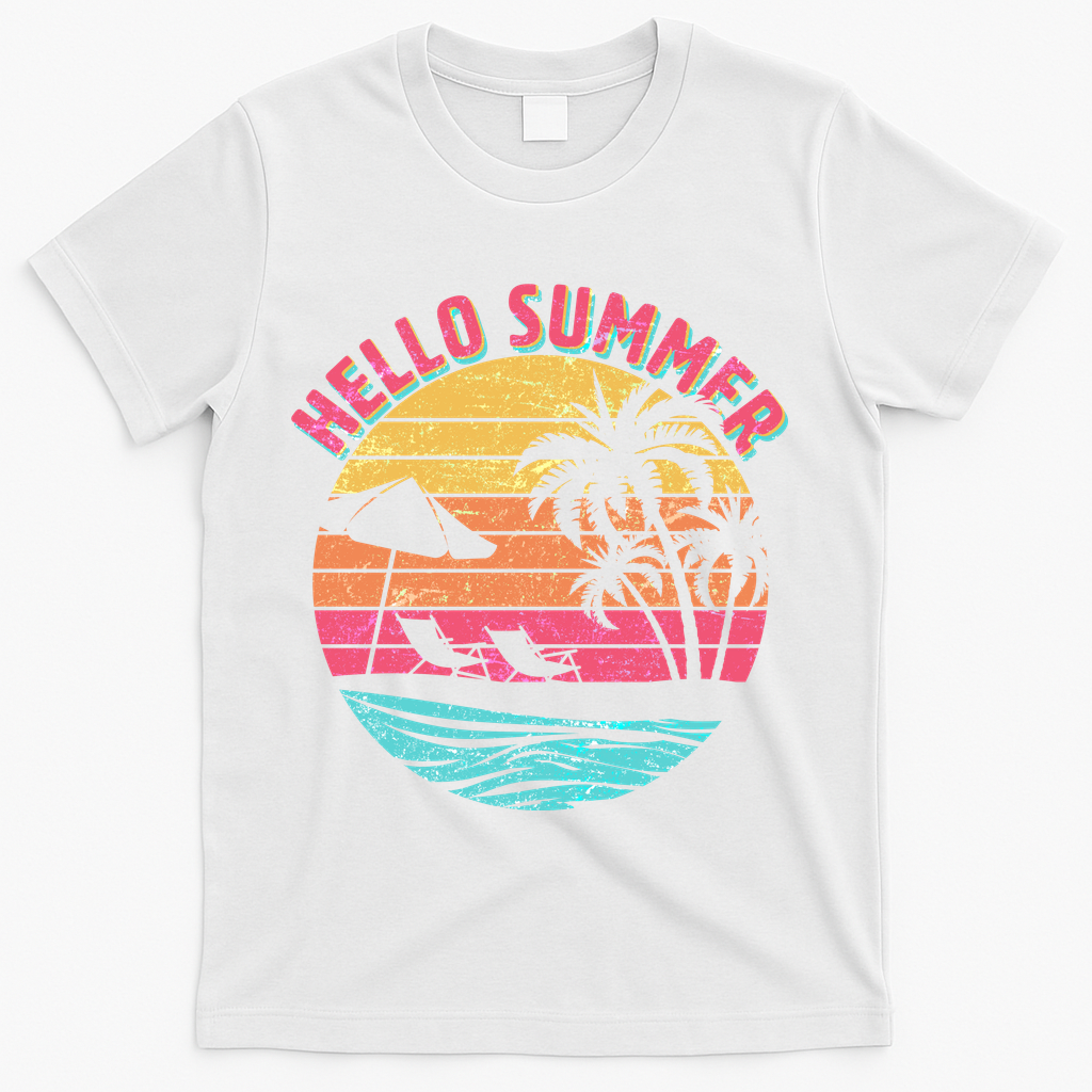 Retro Hello Summer T-Shirt - White
