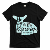 He Left The 99 To Rescue Me Green Chevron Christian T-Shirt