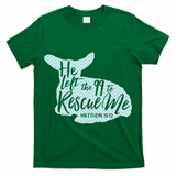 He Left The 99 To Rescue Me Green Chevron Christian T-Shirt