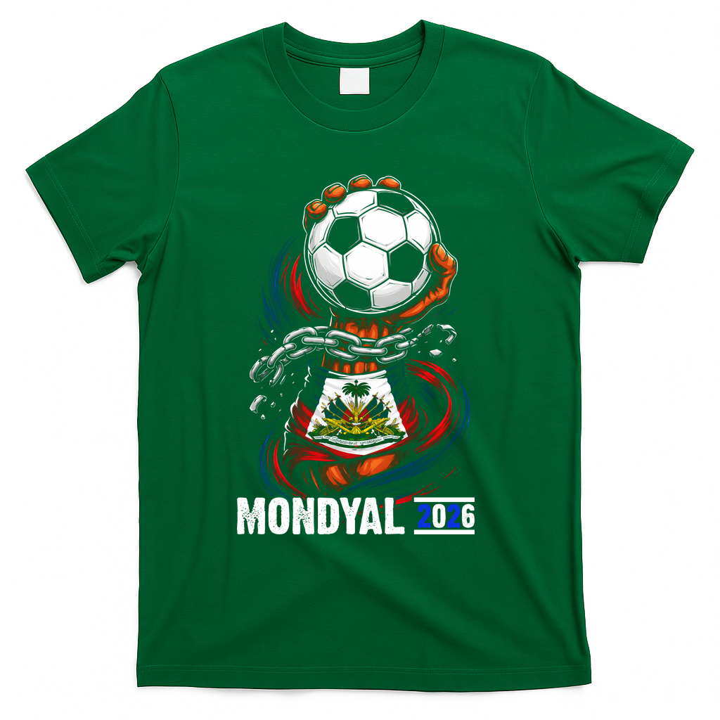 Haiti Mondyal 2026 World Soccer Fan Haitian T-Shirt - Green