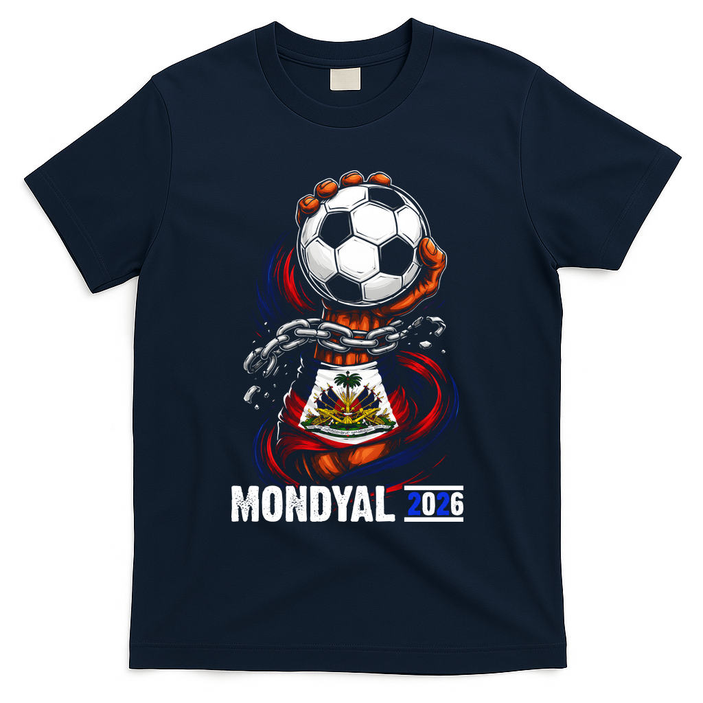 Haiti Mondyal 2026 World Soccer Fan Haitian T-Shirt - Navy