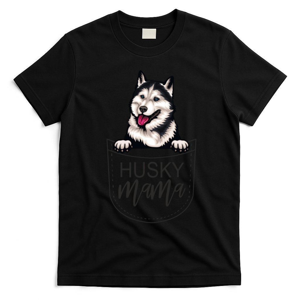 Husky Mama Dog Lover Funny Dog Mom Cute Dog Owner Funny Gift T-Shirt - Black
