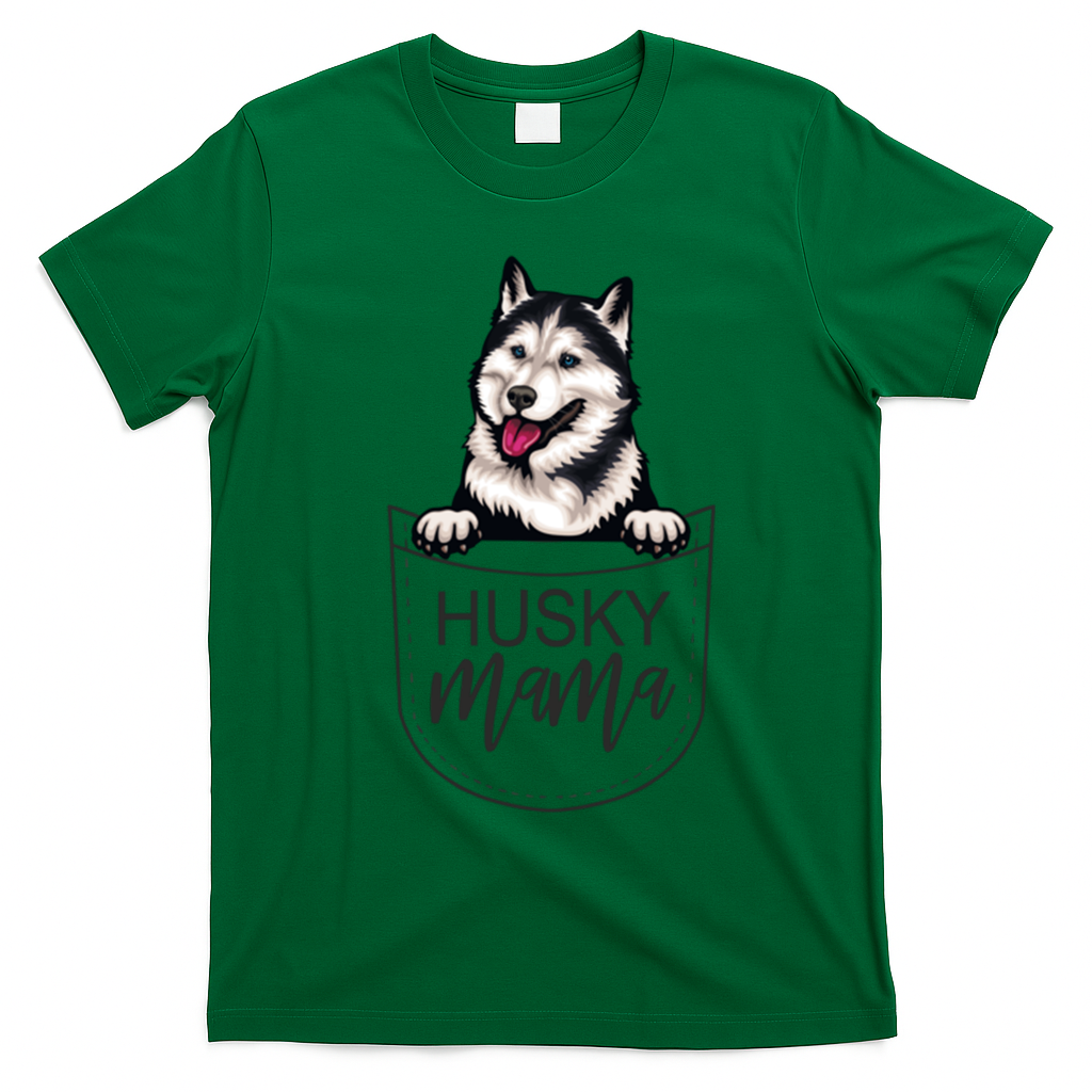 Husky Mama Dog Lover Funny Dog Mom Cute Dog Owner Funny Gift T-Shirt - Irish Green