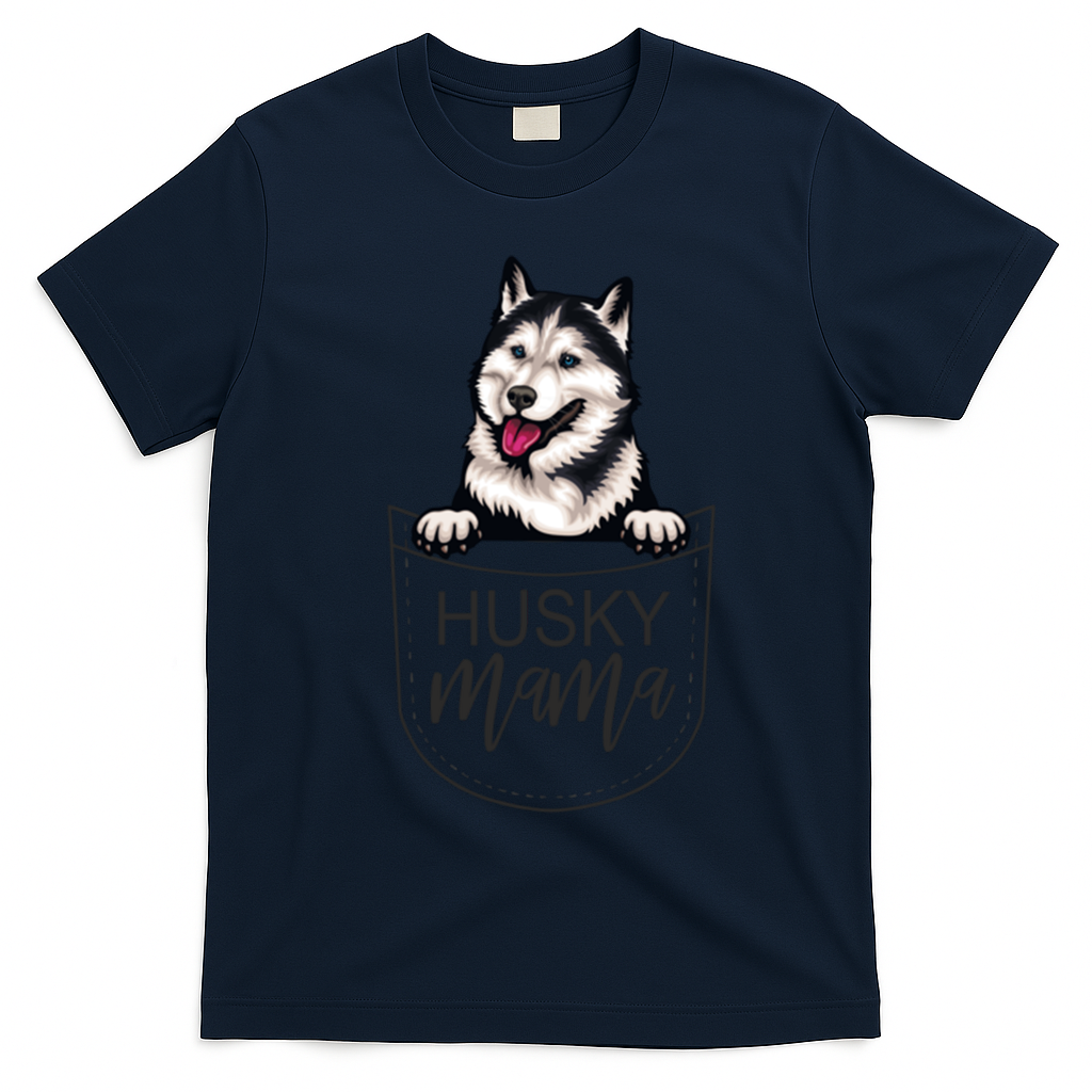 Husky Mama Dog Lover Funny Dog Mom Cute Dog Owner Funny Gift T-Shirt - Navy Blue