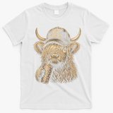 Hot Mess Highland Cow Funny T-Shirt - White