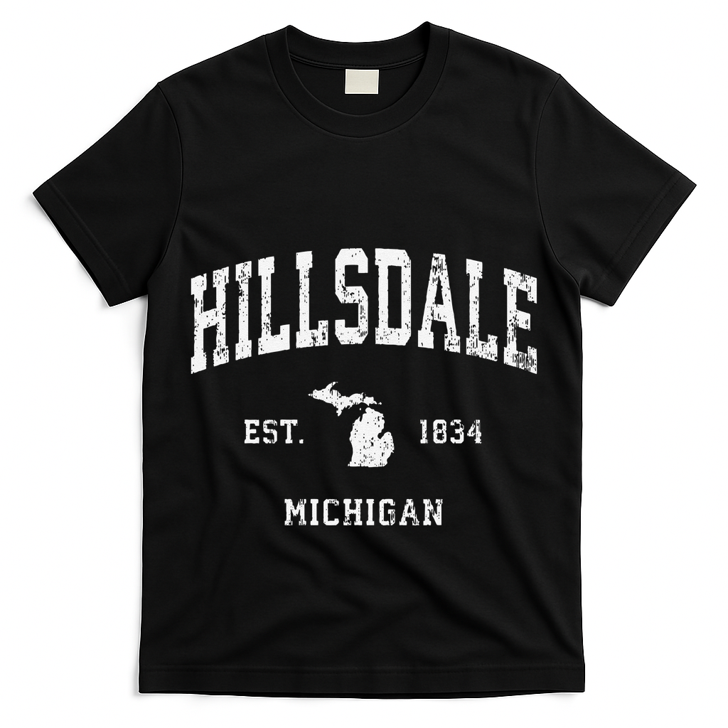 Hillsdale Michigan Mi Vintage Athletic Sports T-Shirt
