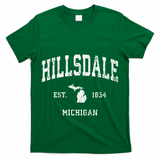 Hillsdale Michigan Mi Vintage Athletic Sports T-Shirt