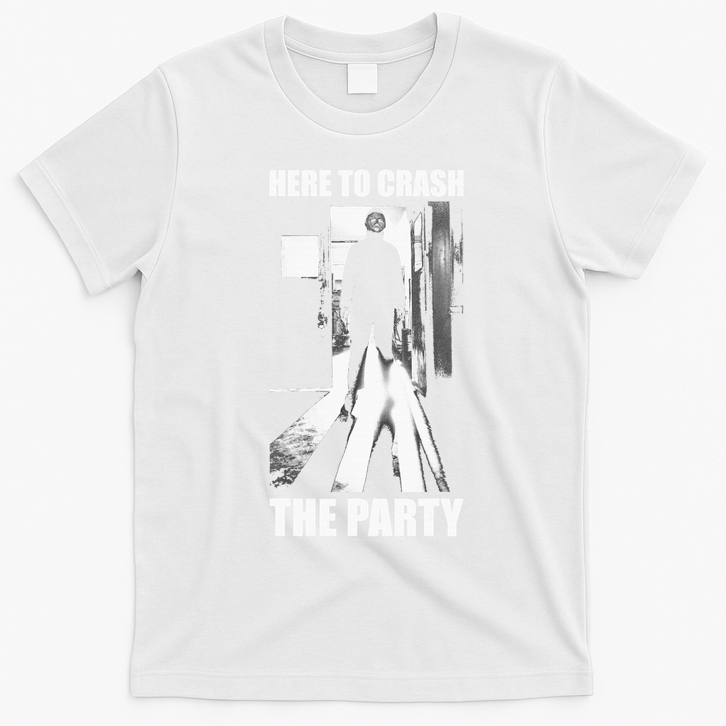 Halloween M.I.C.H.A.E.L Myers Here To Crash The Party T-Shirt - White