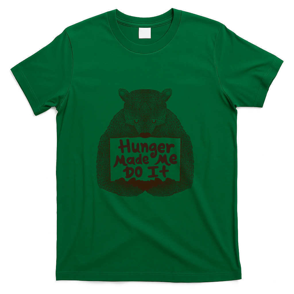 Hunger Made me do It Funny Bear by Tobe Fonseca - Green