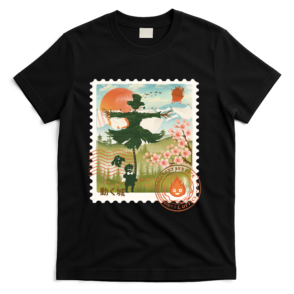 Howl's Moving Mail Stamp - Black