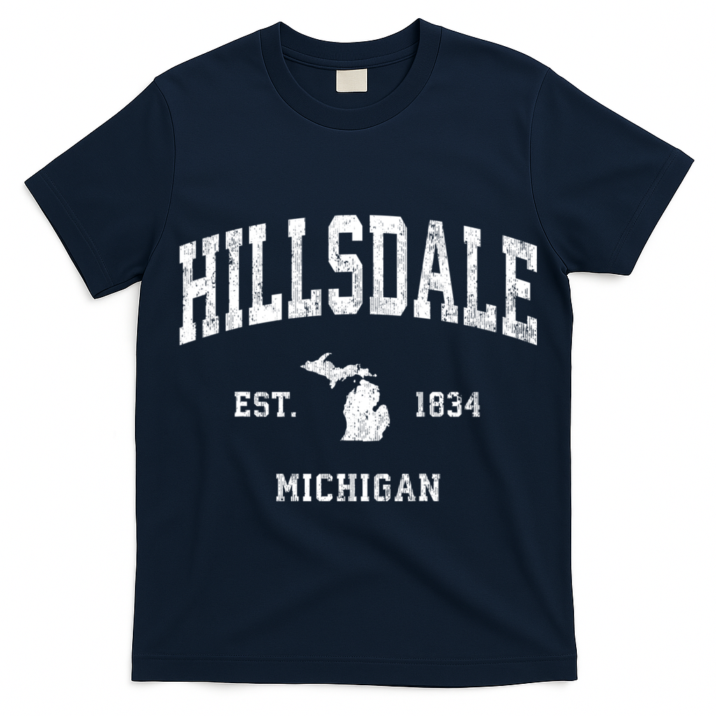 Hillsdale Michigan Mi Vintage Athletic T-Shirt