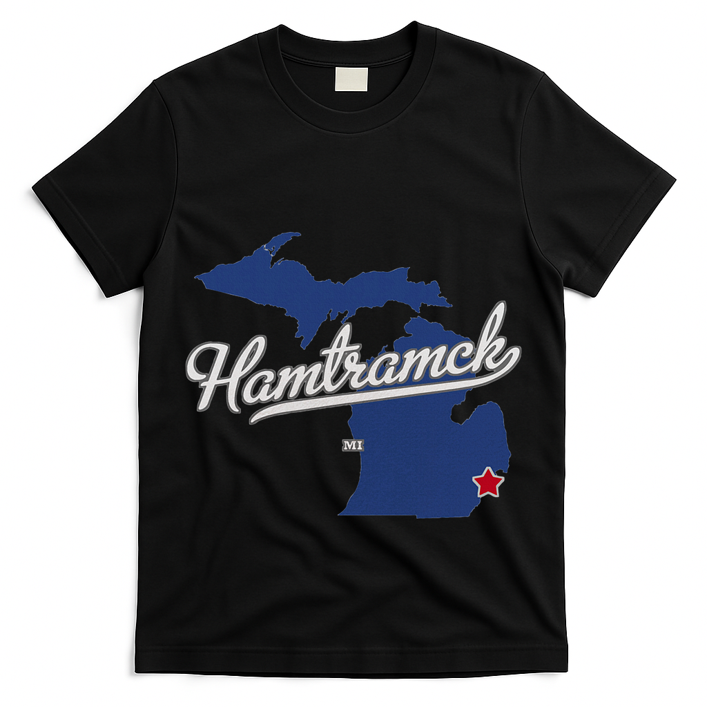 Hamtramck Michigan Mi Map T-Shirt