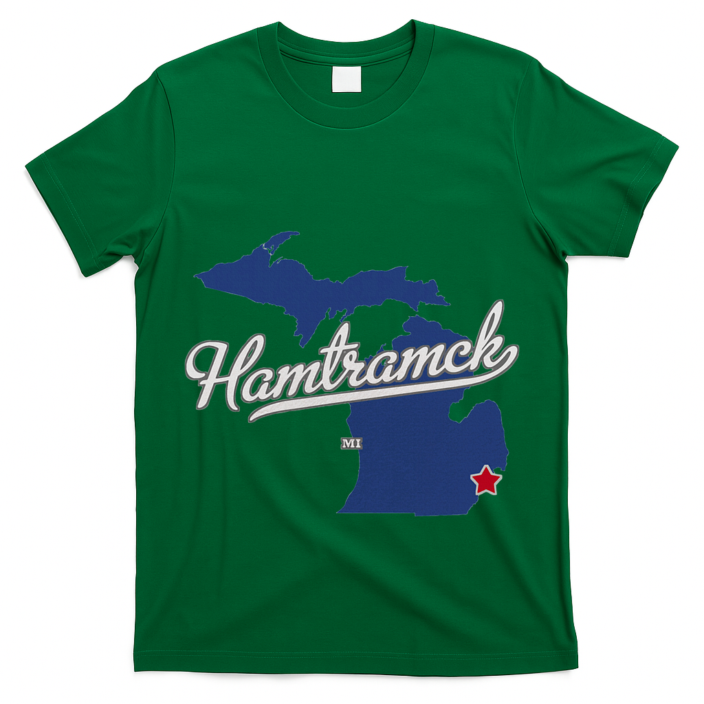 Hamtramck Michigan Mi Map T-Shirt