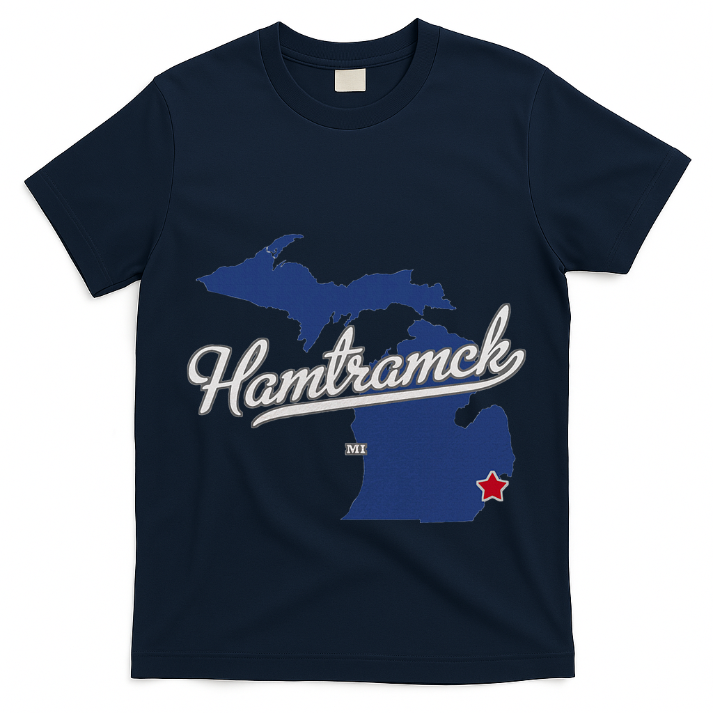 Hamtramck Michigan Mi Map T-Shirt