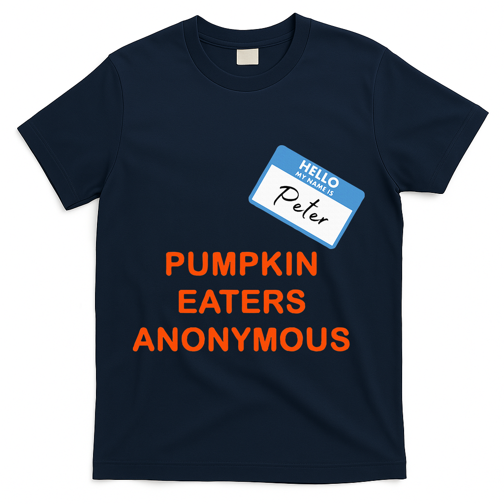 Hello My Name Is Peter Pumpkin Eaters Anonymous T-Shirt - Navy