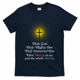 Holy Mighty One Catholic Christian Prayer T-Shirt - Navy