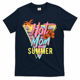 Hot Mom Summer Hawaiian Hibiscus Beach Cute Tropical Tank Top T-Shirt - Navy