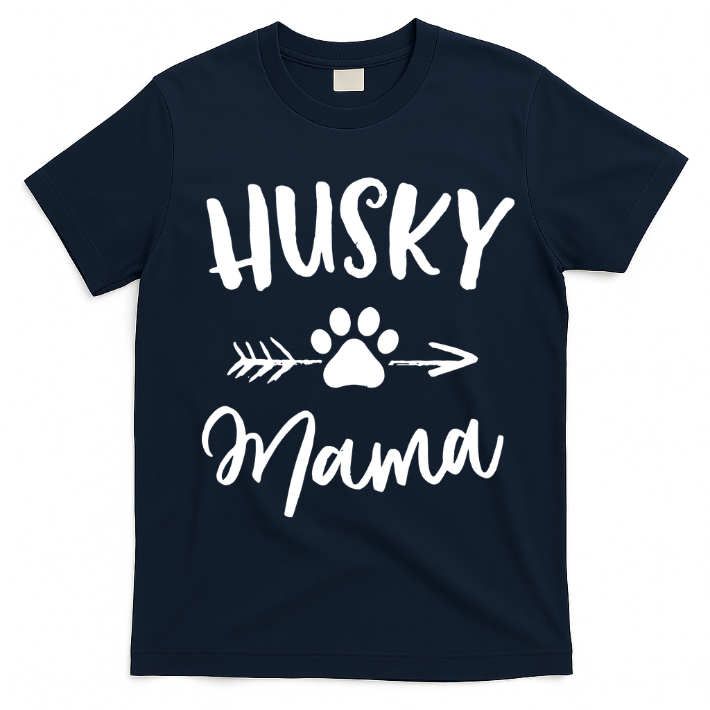 Husky Mama Siberian Husky Lover Owner Gifts Dog Mothers Day T-Shirt - Navy Blue