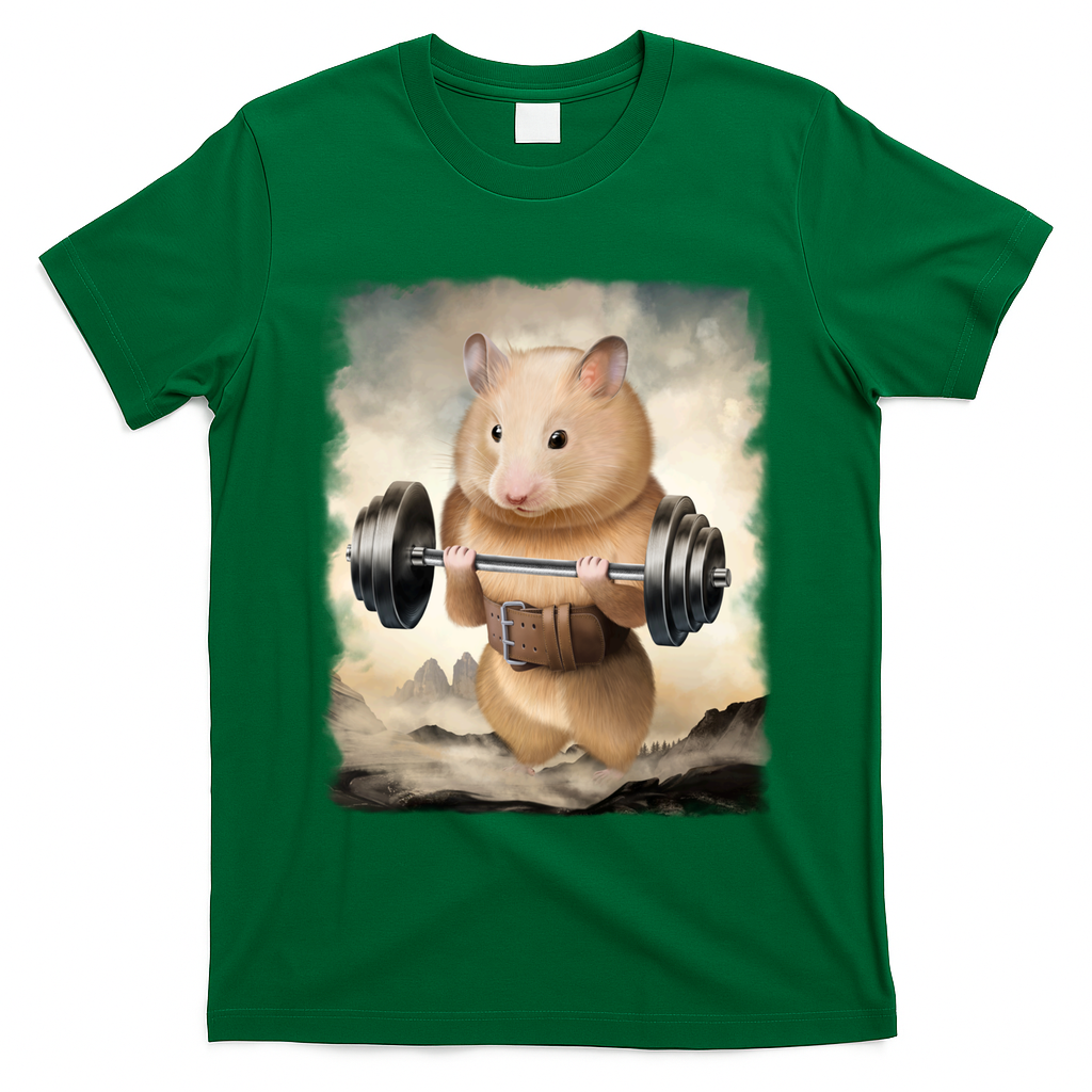 Hamster Muscle Training Weightlifting Cute Gift T-Shirt