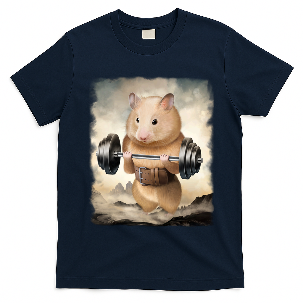 Hamster Muscle Training Weightlifting Cute Gift T-Shirt