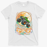 Halloween Monster Truck Jack O Lantern Trick Treat T-Shirt - White