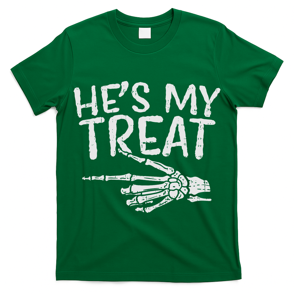 Hes My Treat Skeleton Matching Couple Halloween Costume Hers T-Shirt