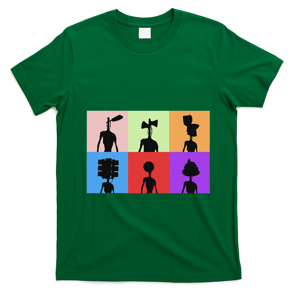 Horror Monster With Sirens For Heads Horror T-Shirt - Irish Green