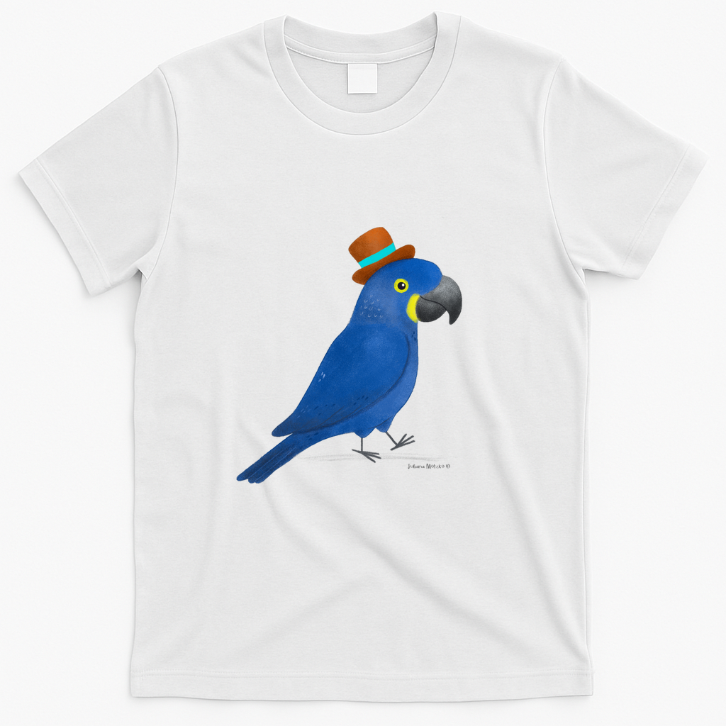 Hyacinth Macaw with hat - White