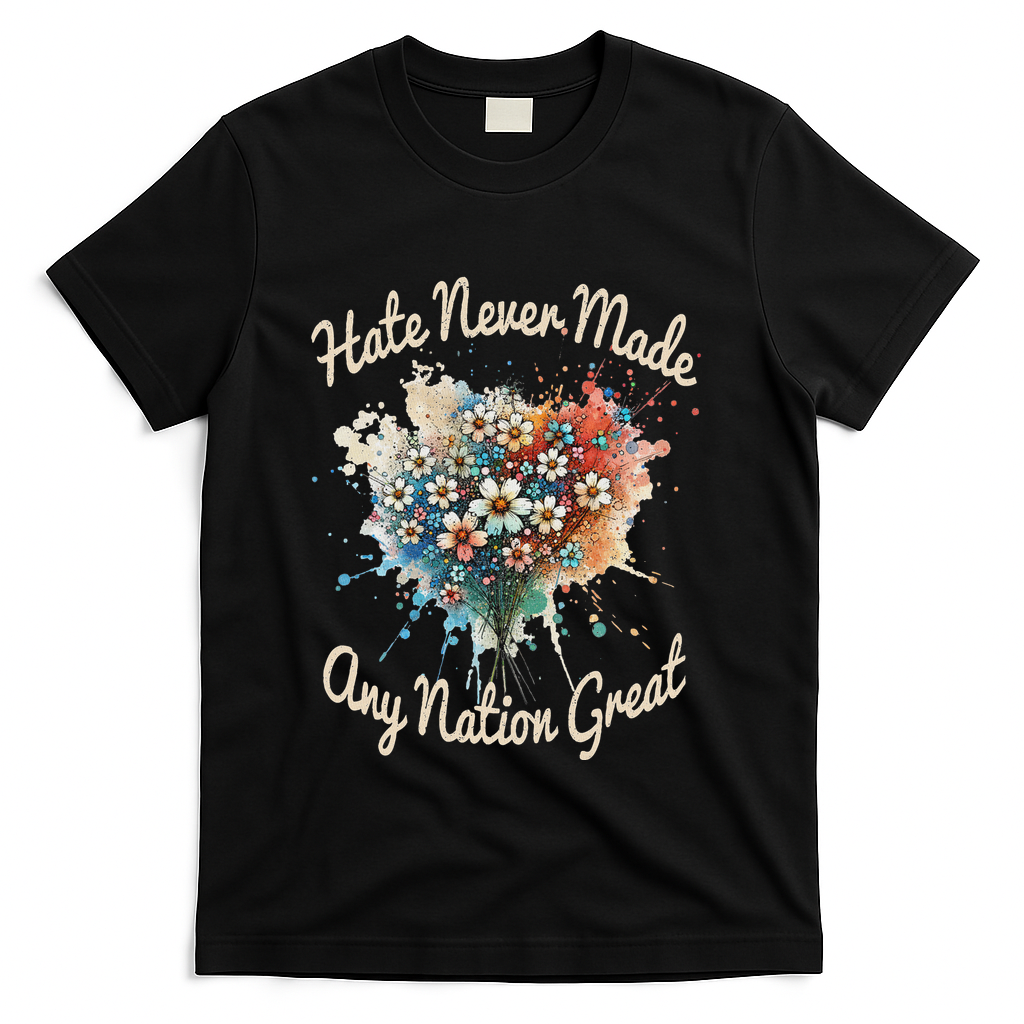 Hate Never Made Any Nation Great Funny Anti Trump 2025 T-Shirt - Black